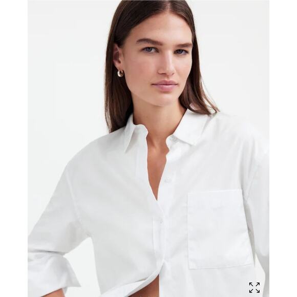 NWT Madewell Relaxed Button-Up Shirt White XXS - Picture 1 of 9